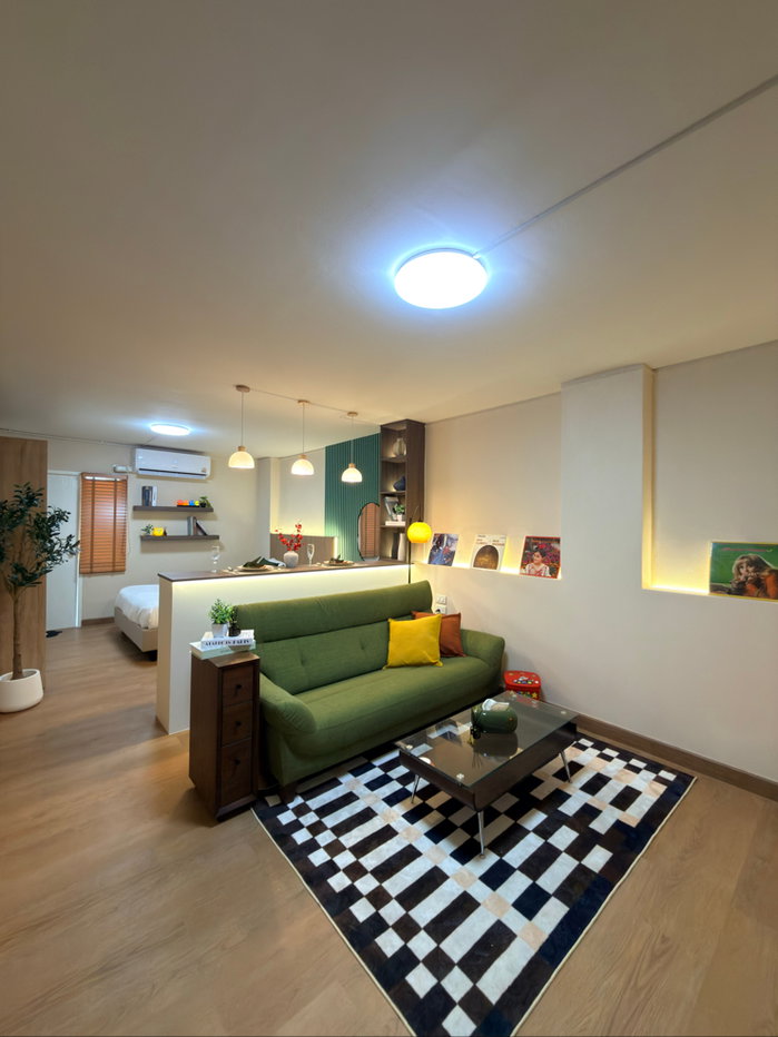 รูป ห้องสวยสไตล์ Mid century หิ้วกระเป๋าใบเดียวพร้อมอยู่ - รูปที่ 7/19