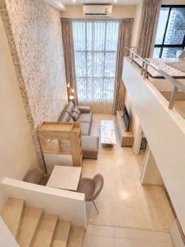  For Rent: Condo near BTS Chong Nonsi | Knightsbridge Prime Sathorn | 1-Bedroom Duplex on the Top Floor, Fully Furnished  | Near Empire Tower