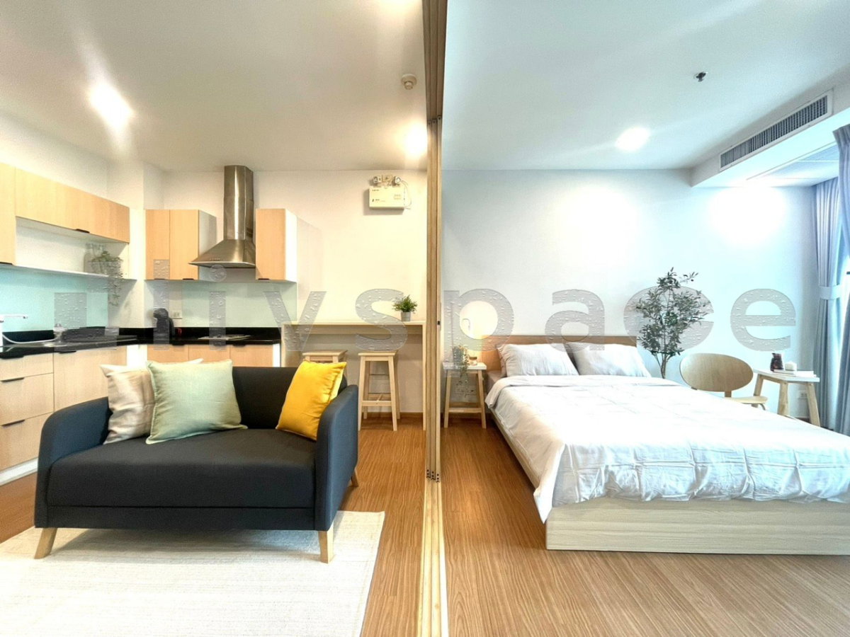 รูป ▚ L00CECツ ให้เช่า Nusasiri Grand Studio 42ตร.ม. กั้นโซนห้องนอน รีโนเวทใหม่ วิวรถไฟฟ้า ติด BTS เอกมัย✨ - รูปที่ 3/10