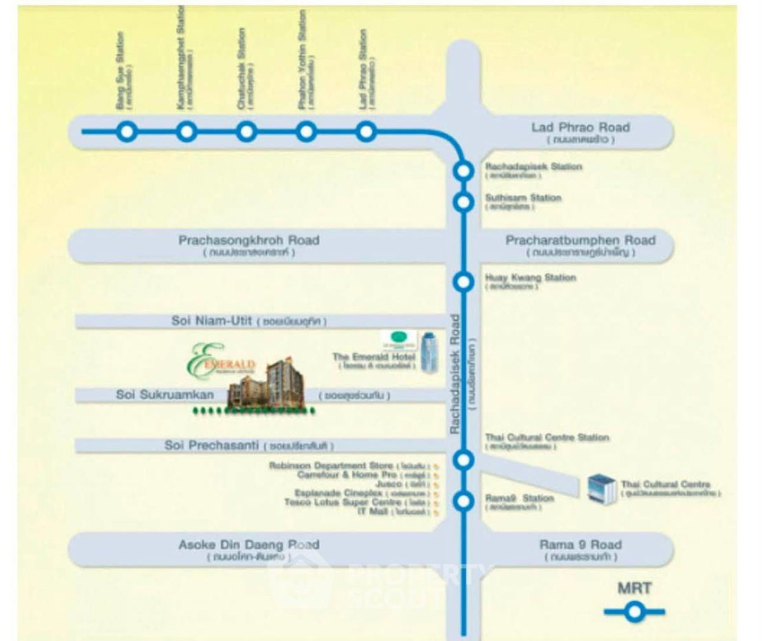 รูป คอนโด 1 ห้องนอน Emerald Residence Ratchada ใกล้ MRT ห้วยขวาง (ID 3309724) - รูปที่ 6/6