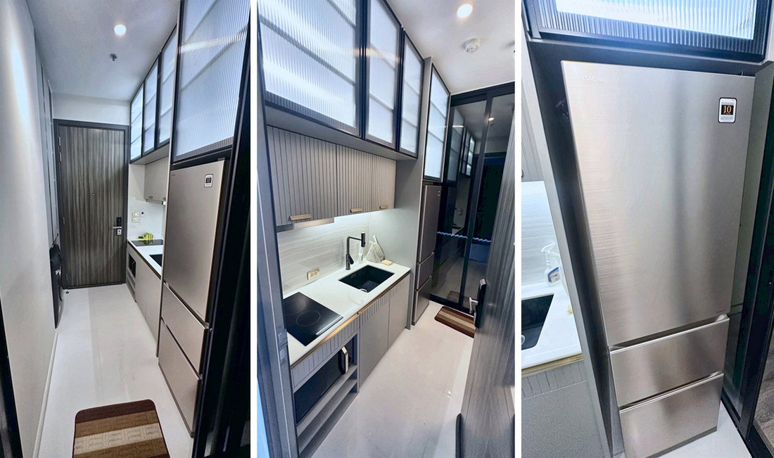 picture Call : 098-889-9168 KnightsBridge Prime Onnut, Corner unit 55 sqm 2 Beds 2 Baths 45 floor, River view, Fully furnished - 9/14