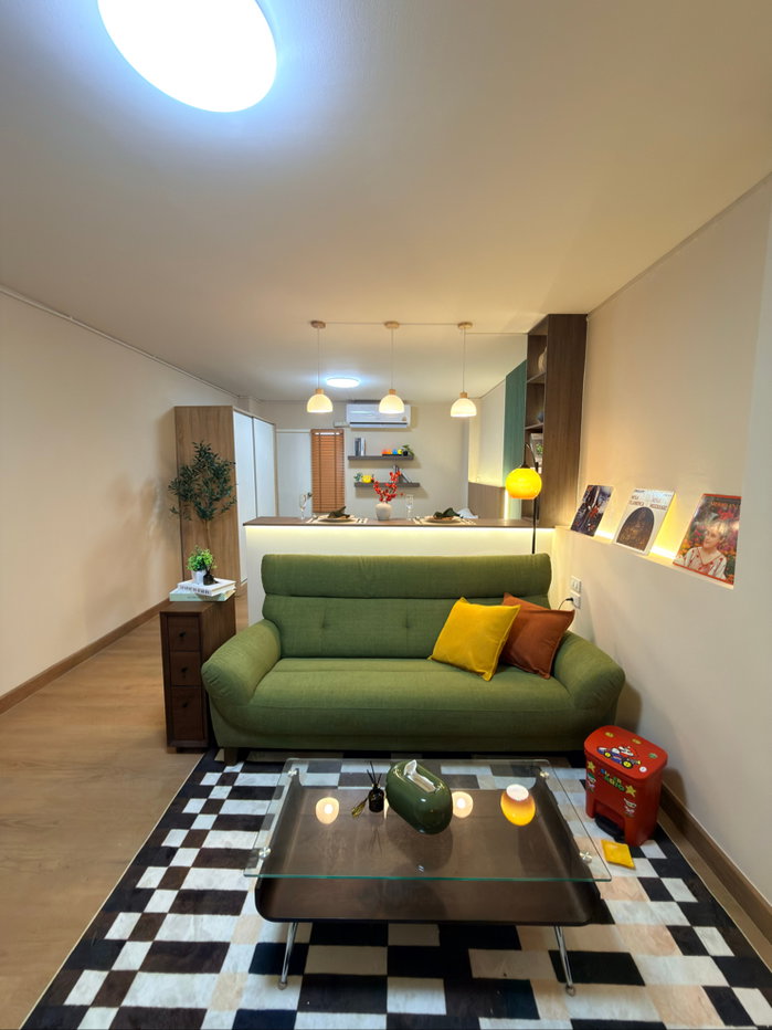 รูป ห้องสวยสไตล์ Mid century หิ้วกระเป๋าใบเดียวพร้อมอยู่ - รูปที่ 10/19