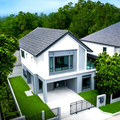 Houses for sale Muang Samut Prakarn Samut Prakarn : Premium single house near the expressway, beautiful unit, facing the clubhouse, next to the main road.