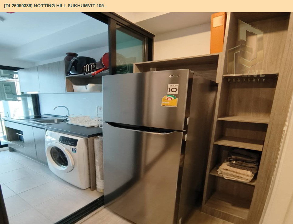 รูป DL26090389 ให้เช่าคอนโด น็อตติ้ง ฮิลล์ สุขุมวิท 105 (Notting Hill Sukhumvit 105) ใกล้ BTS แบริ่ง พร้อมเข้าอยู่ โทรด่วน 0638692663 LineID @952jdxxk - รูปที่ 6/7