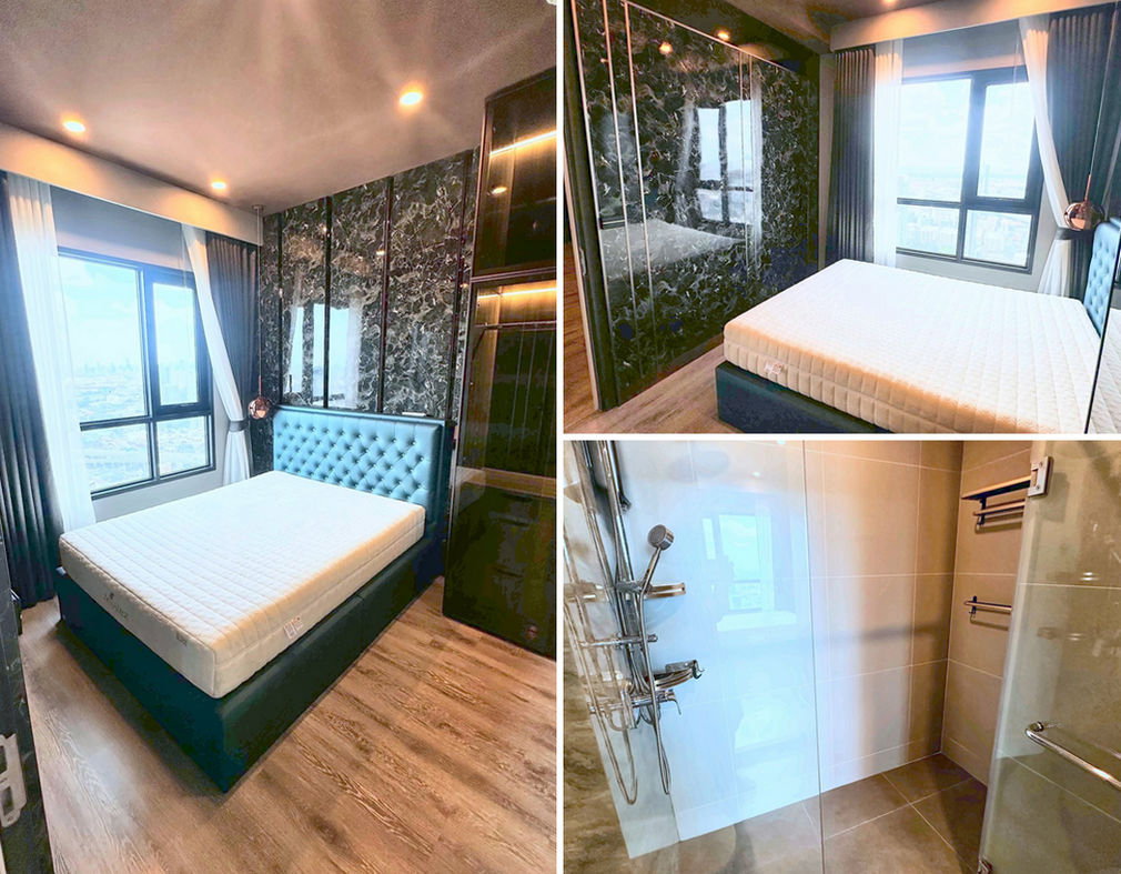 picture Call : 098-889-9168 KnightsBridge Prime Onnut, Corner unit 55 sqm 2 Beds 2 Baths 45 floor, River view, Fully furnished - 6/14