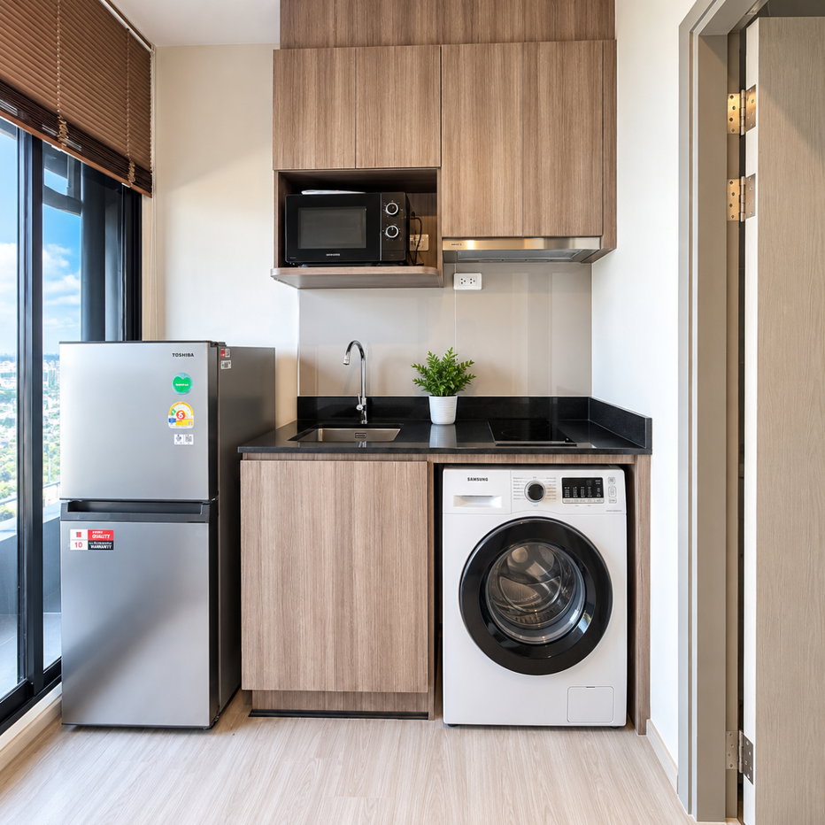 รูป New Update✨️ Ideo Mobi Sukhumvit Eastpoint ✅️ 13,000 บาท / เดือน (รวมส่วนกลาง) 🛏️ 1 ห้องนอน 🛁 1 ห้องน้ำ 🍽 1 ครัวปิด📍ขนาดห้อง 28ตารางเมตร 📍 - รูปที่ 6/8