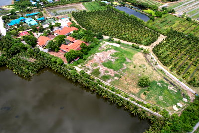 บ้านเดี่ยว เมืองสมุทรสาคร สมุทรสาคร : ขายบ้านเดี่ยว 3 หลัง พร้อมที่ดิน 10 ไร่ (ผังสีชมพู) นาดี สมุทรสาคร เหมาะสร้างโรงงาน โกดัง