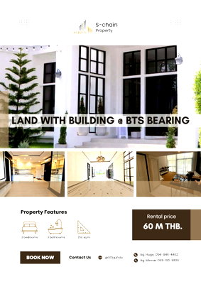 อาคารพาณิชย์ เซ็นทรัล พลาซ่า บางนา : 🌳🏡 ขาย ที่ดินพร้อมอาคาร แปลงใหญ่ 🚗✨ LAND WITH BUILDING AT BEARING ✨ NO-055