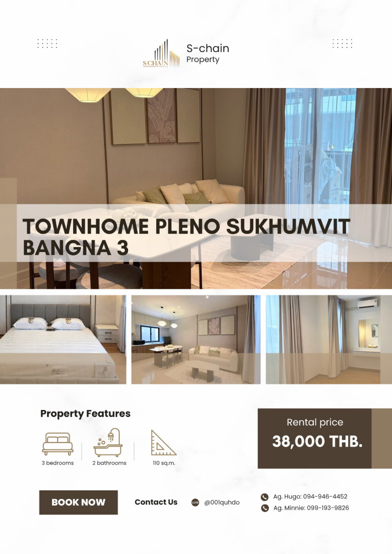 🏡💗 For rent ✨ PLENO Sukhumvit–Bangna 3 ✨ NO-049