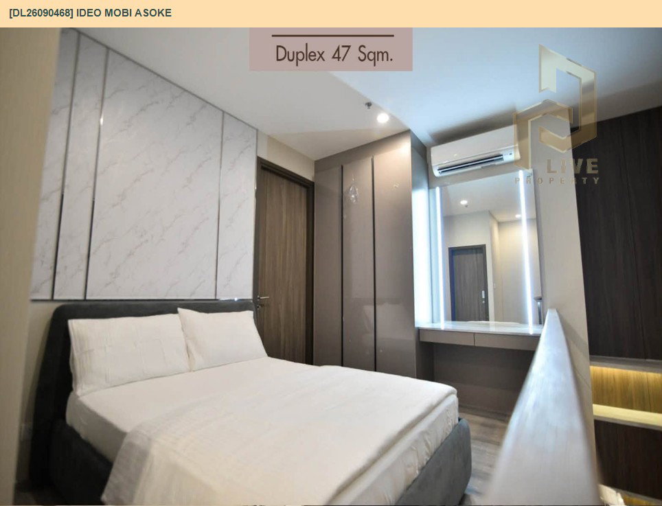 รูป DL26090468 ให้เช่าคอนโด ไอดีโอ โมบิ อโศก (IDEO Mobi Asoke) ใกล้ MRT เพชรบุรี พร้อมเข้าอยู่ โทรด่วน 0653619502 LineID @952jdxxk - รูปที่ 2/9