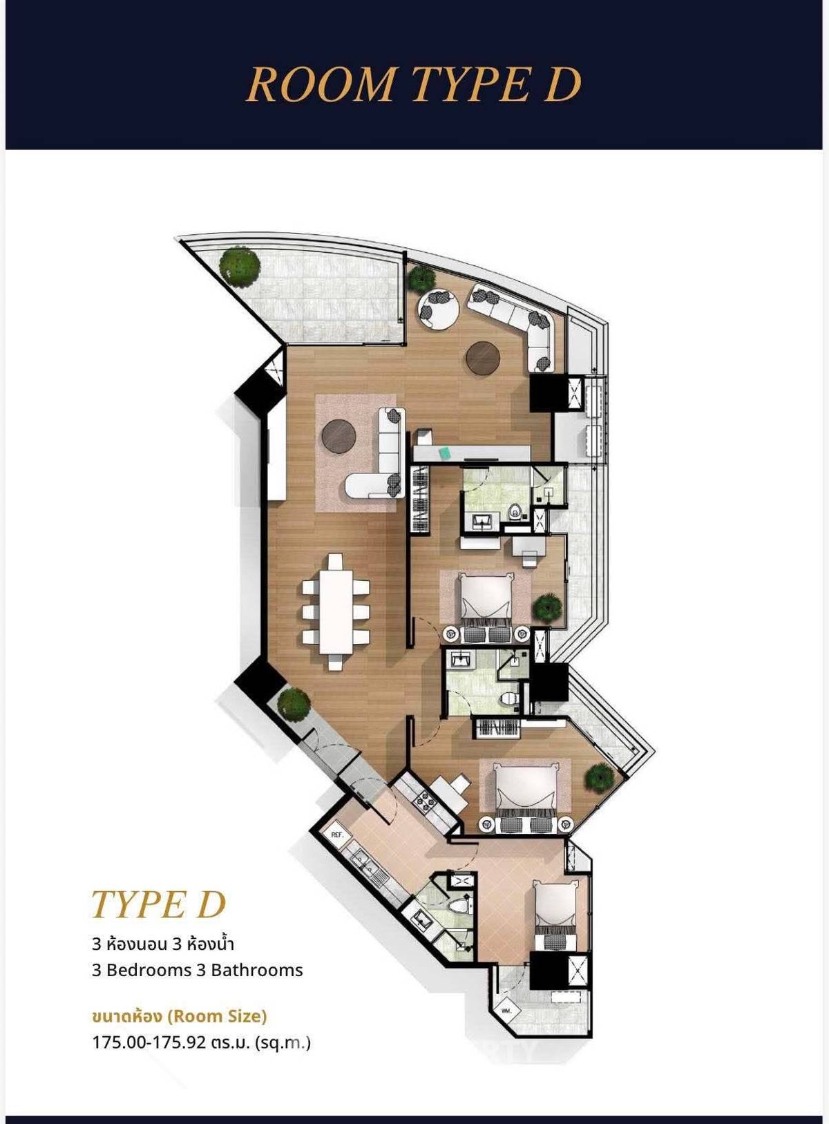 3-bed condo for sale, 175 sqm, My Resort @ River