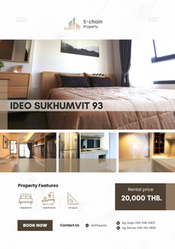 🚆💖 For rent ✨ IDEO Sukhumvit 93 ✨ NO-058