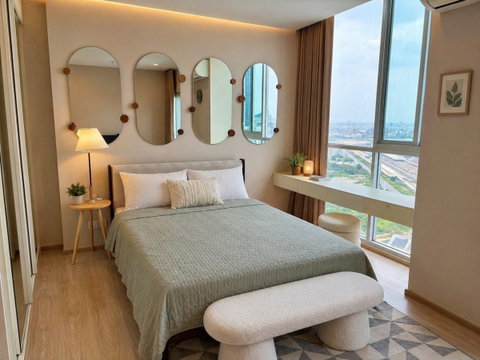 ADD01064 | 2Bed | 2Bath | MRT Thailand Cultural | 50sqm | THB 27,000/mo | Fl.40 — Noble Revolve Ratchada Bangkok