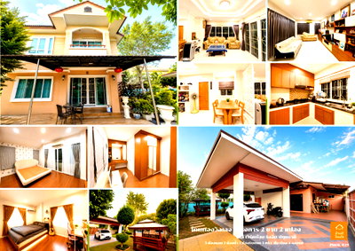 บ้านเดี่ยว ปทุมธานี : ขายต่ำกว่าราคาประเมิน! บ้าน 2 หลัง (170 ตร.ว.) แปลงมุม หมู่บ้านโดมทองวิลเลจ2 