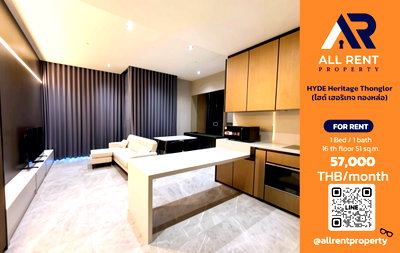 Condos for rent : 🔥 For Rent: HYDE Heritage Thonglor | Thonglor–Watthana Area | 1 Bed 51 sqm | 16th Floor | 57,000 THB/month