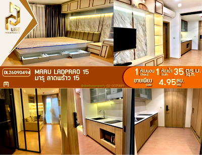 Condos for sale : DL26090494 Condo for sale, MARU LADPRAO 15 near MRT Lat Phrao, ready to move in, call urgently 0653619502 LineID @952jdxxk