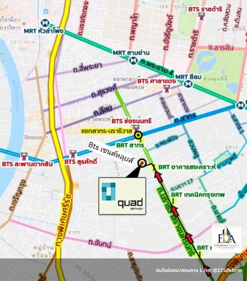 รูป FD-084660✨ ให้เช่าด่วน! ควอด สาทร (Quad Sathon) 1 ห้องนอน ห้องมุมไซส์ใหญ่ แต่งครบ หลัง Empire T - รูปที่ 4/5