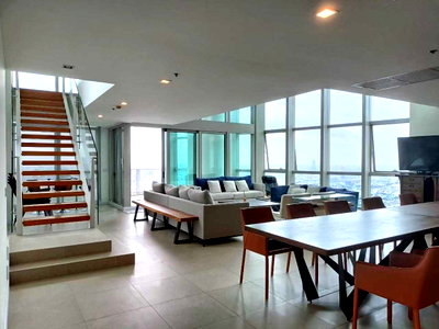 Condos for rent : LTH16232 - Condo FOR RENT THE RIVER CONDOMINIUM | Duplex Penthouse | 410 sq.m. | 3 Bed 4 Bath | BTS Charoen Nakhon | 400K/Month