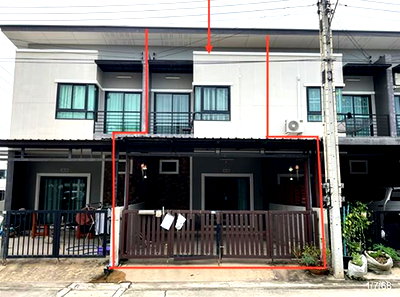ทาวน์โฮม ปลวกแดง : ทาวน์เฮ้าส์ 18.7 ตร.วา ปานรดา สะพานสี่ ปลวกแดง ระยอง 1.9M
