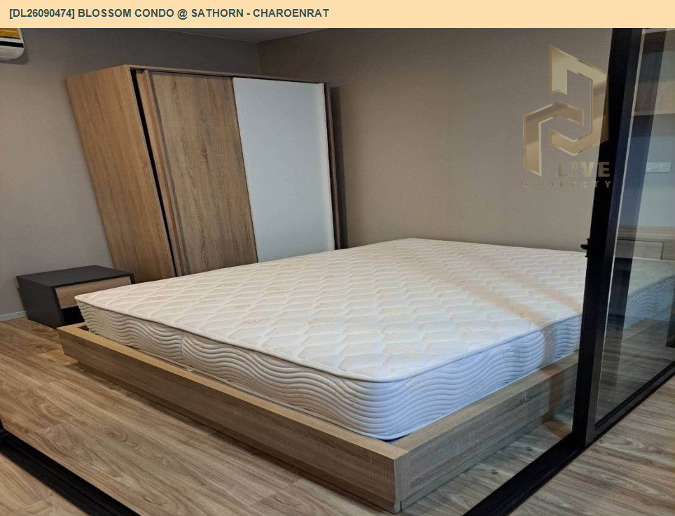 รูป DL26090474 ให้เช่าคอนโด บลอสซั่ม คอนโด แอท สาทร - เจริญราษฎร์ (Blossom Condo @ Sathorn - Charoenrat) ใกล้ BTS สุรศักดิ์ พร้อมเข้าอยู่ โทรด่วน 0638692663 LineID @952jdxxk - รูปที่ 2/8