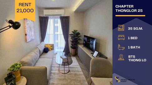 ✨ Serene Pool View! Chapter Thonglor 25 1Bed closed kitchen • fully fitted w/ shuttle to BTS • 21k/mo | Book a free viewing now!
