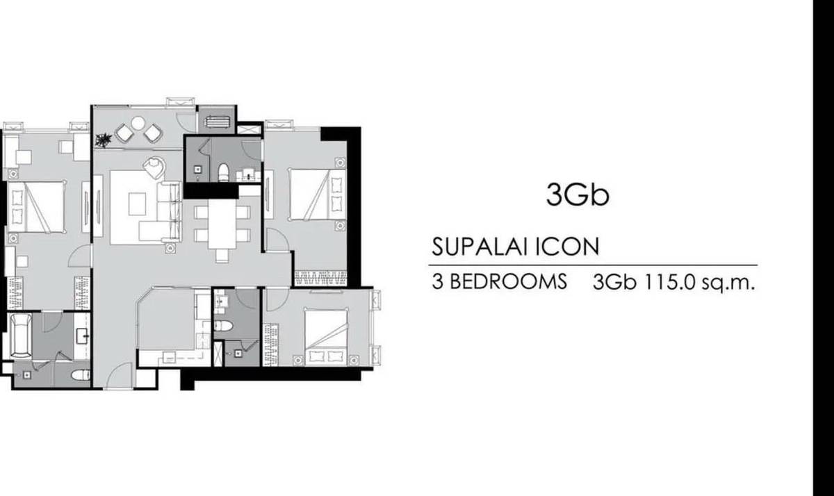 picture 3-BR Condo At Supalai Icon Sathon Near MRT Silom (ID 3142743) - 9/9