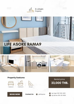 🌃💖 For rent 🚆✨ LIFE ASOKE – RAMA 9 ✨ NO-060