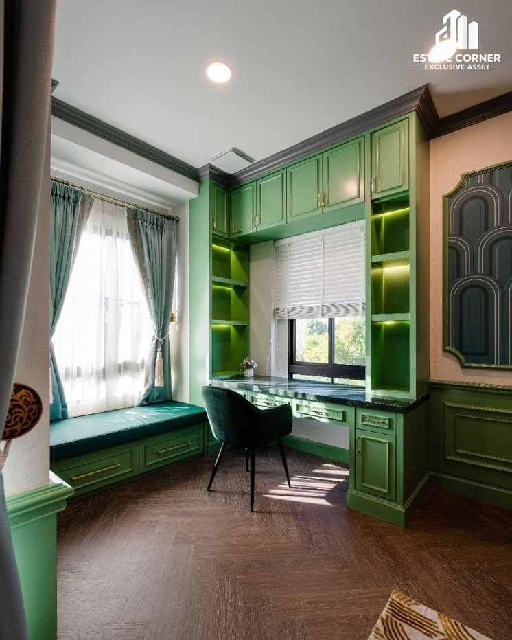 รูป ให้เช่าคฤหาสน์หรู นันทวัน พระราม 9 – กรุงเทพกรีฑาตัดใหม่ บ้านสวยสไตล์ French Eclectic 106.5 ตร.ว 302 ตรม. 4 นอน 5 น้ำ - รูปที่ 8/10
