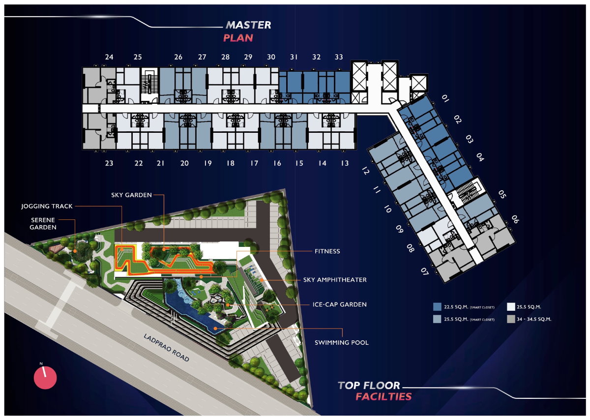 รูป THE ORIGIN LADPRAO-BANGKAPI 1 Bedroom Plus | 34 ตร.ม. ขาย 4.5 ล้านบาท / เช่า 22,000 บาท/เดือน - รูปที่ 23/39