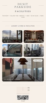 AA686064 | 1 ห้องนอน | 1 ห้องน้ำ | BTS Sala Daeng | 56 ตร.ม. | 125,000 บาท/เดือน | ชั้น -1 — Dusit Parkside Dusit