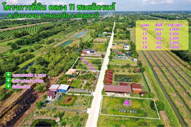 รูป ขายที่ดินคลอง 11 ซอยมิตรแท้ หนองเสือ ปทุมฯ ที่สวยราคาดี เดินทางสะดวก!! - รูปที่ 15/17