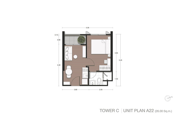 picture [Owner Post] Condo for resale down payment: Nue Epic Asoke-Rama 9, 26 sq m, 17th floor, Building B. - 3/3