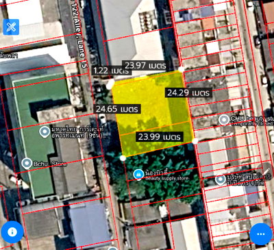 Land for rent Ramkhamhaeng University : Empty land for rent, Ramkhamhaeng 65, Lat Phrao 122, size 141 sq m, can enter and exit by many routes, Soi Mahadthai, Intersection 15