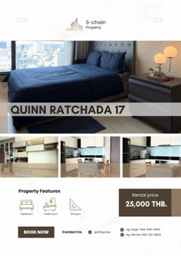 🌃✨For rent 🚆💖 QUINN Condo Ratchada 17 ✨ NO-064