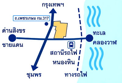 ขายที่ดิน : ขายที่ดิน 37 ไร่ ติดถ.เพชรเกษม ใกล้สี่แยกด่านสิงขร เข้าออก 2 ถนน