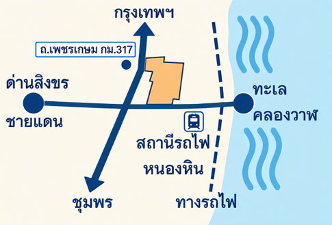 ขายที่ดิน 37 ไร่ ติดถ.เพชรเกษม ใกล้สี่แยกด่านสิงขร เข้าออก 2 ถนน