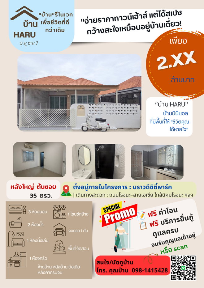 รูป บ้าน ในราคาที่เอื้อมถึง นราวดีซิตี้พาร์ค - รูปที่ 2/13
