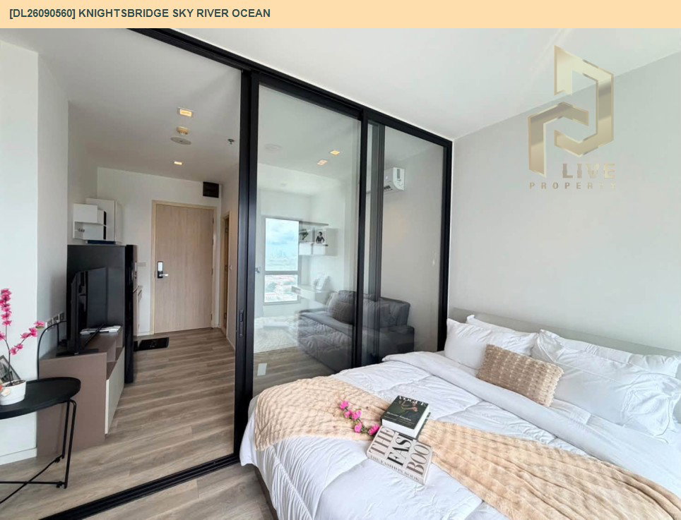 รูป DL26090560 ให้เช่าคอนโด ไนท์บริดจ์ สกาย ริเวอร์ โอเชี่ยน (KnightsBridge Sky River Ocean) ใกล้ BTS ปากน้ำ พร้อมเข้าอยู่ โทรด่วน 0638692663 LineID @952jdxxk - รูปที่ 3/11