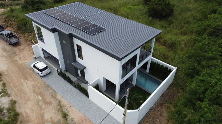 รูป ขายบ้านเดี่ยว 2 ชั้น 4 ห้องนอนพร้อมสระว่ายน้ำ มาบประชัน พัทยา
9,600,000.-
 - รูปที่ 2/37