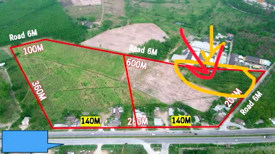 ที่ดินให้เช่า : ให้เช่าที่ดินแปลงใหญ่ 35 ไร่ คลองกิ่ว บ้านบึง ชลบุรี