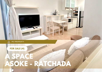 ขายคอนโด : ขายด่วน 📍 A Space Asoke - Ratchada 📍หัองแต่งสวยพร้อมอยู่ เดินทางสะดวก ใกล้ MRT พระราม 9 