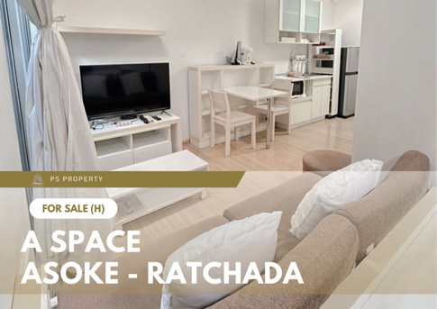 Urgent Sale 📍 A Space Asoke - Ratchada 📍 Beautifully decorated, move-in ready unit; convenient location near MRT Phra Ram 9.