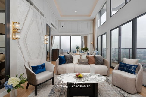 UK11-RC0007 For Sale: Siamese Rama 9 Landmark @ MRTA Station. Large unit (189.4 sq.m.), high floor, 3 bedrooms. Selling price: 34,920,000 Baht.