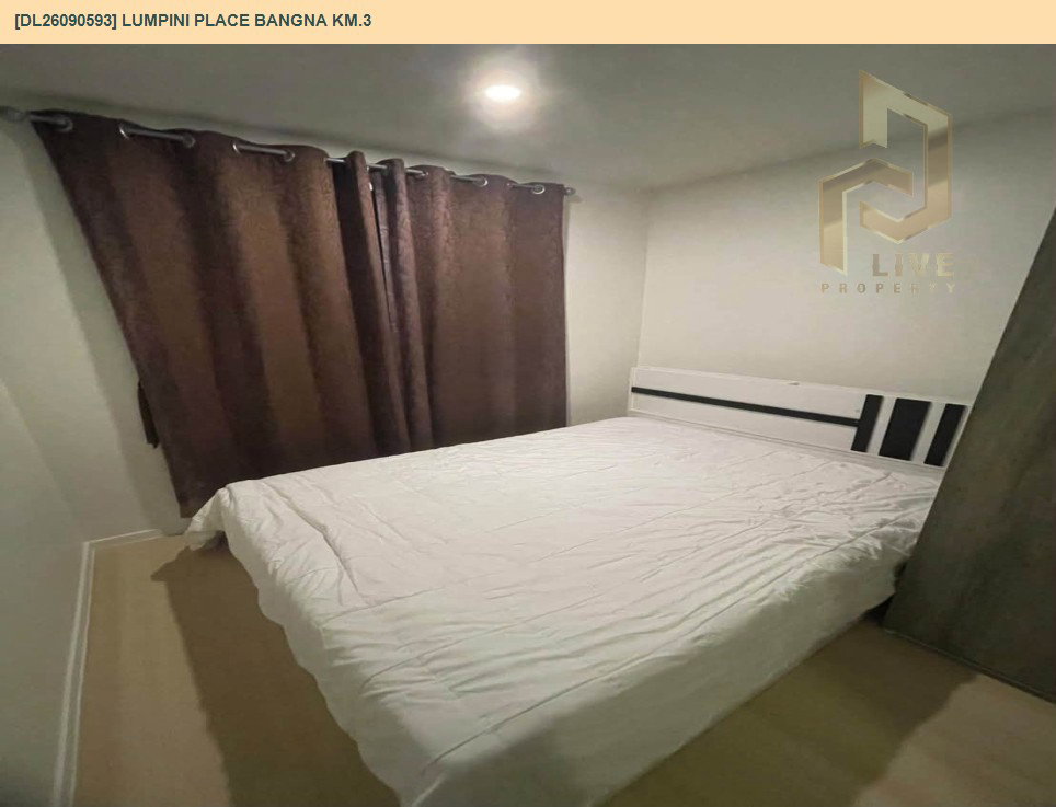 รูป DL26090593 ให้เช่าคอนโด ลุมพินี เพลส บางนา กม.3 (Lumpini Place Bangna Km.3) ใกล้ MRT ศรีอุดม พร้อมเข้าอยู่ โทรด่วน 0614453194 LineID @952jdxxk - รูปที่ 3/12