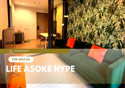Condos for sale : Urgent Sale 📍 Life Asoke Hype 📍 Fully furnished and equipped with appliances; near MRT Phra Ram 9.