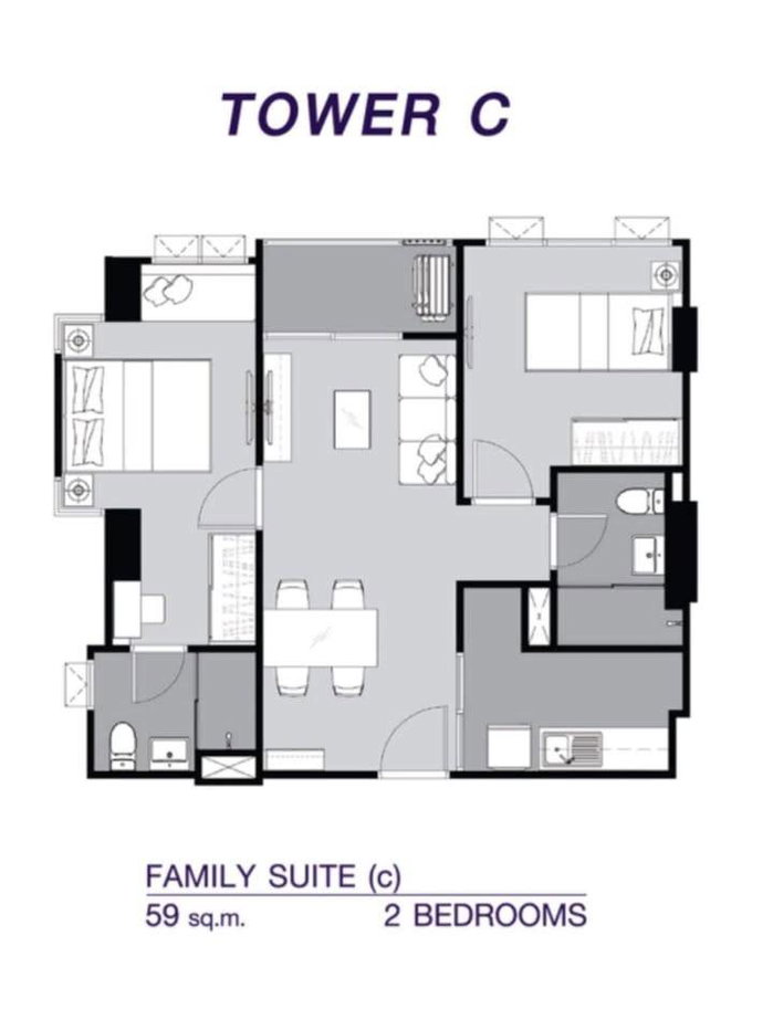 รูป คอนโด 2 ห้องนอน Supalai Veranda Ramkhamhaeng ชั้น 14 (ID 3331914) - รูปที่ 26/27