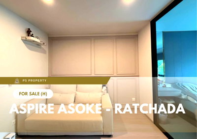 ขายคอนโด : ขายด่วน 📍 Aspire Asoke - Ratchada 📍 ห้องสวย พร้อมตู้ Built-in ใกล้ MRT พระราม 9