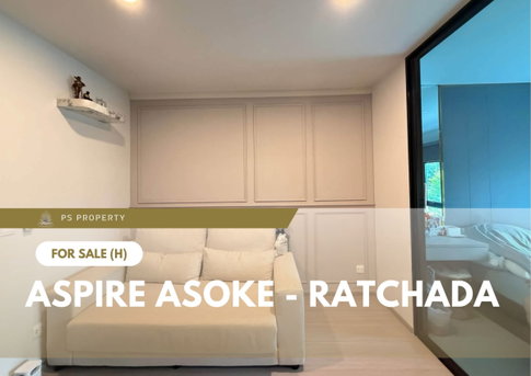 Urgent Sale 📍 Aspire Asoke - Ratchada 📍 Beautiful unit with built-in cabinetry; near MRT Rama 9.