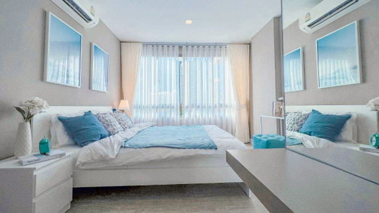 รูปภาพ 🔥 Big room, beautifully decorated in Korean style, near MRT Huai Khwang! 🔥 For rent Metro Luxe Ratchada | 17,000 baht/month | Line: @starcondo