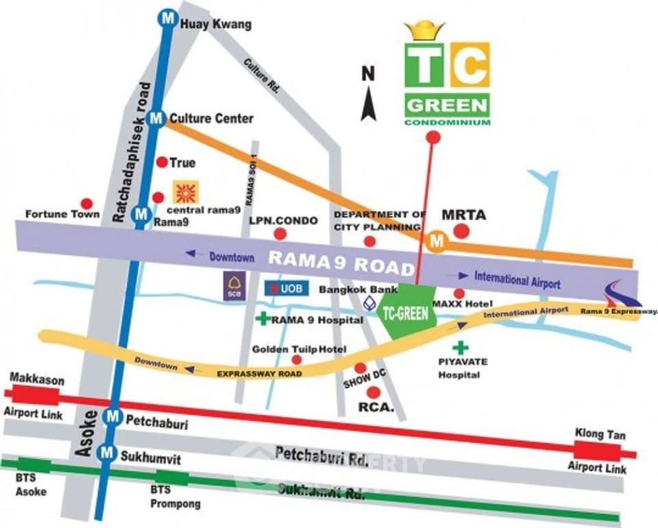 รูป คอนโด 1-ห้องนอน ที่ ที.ซี. กรีน พระรามเก้า ใกล้ MRT พระราม 9 (ID 3336665) - รูปที่ 2/13